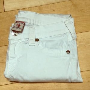 EUC True Religion white ankle jeans
